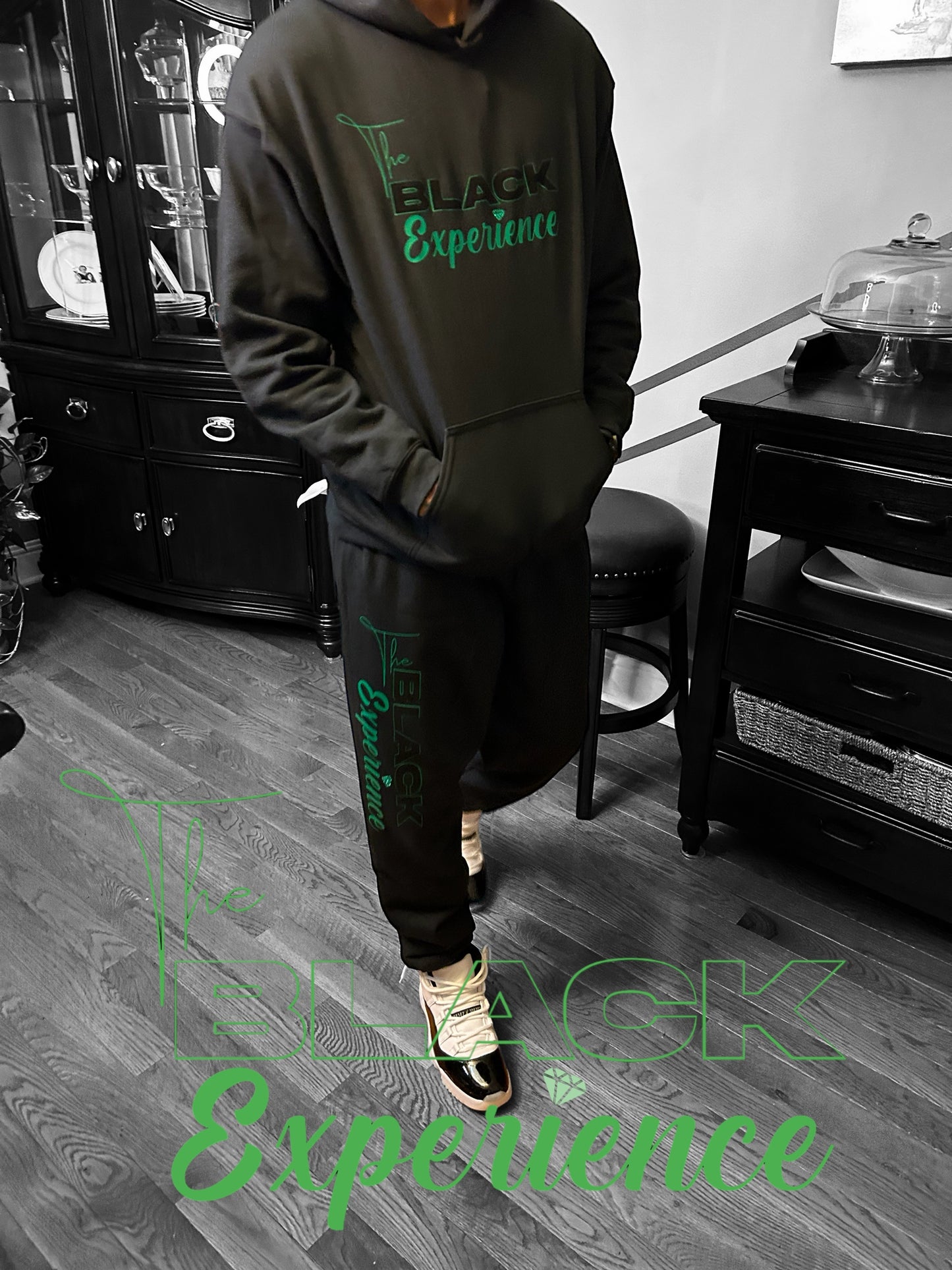 "The Black Experience" Unisex Flock Logo Jogging Suit