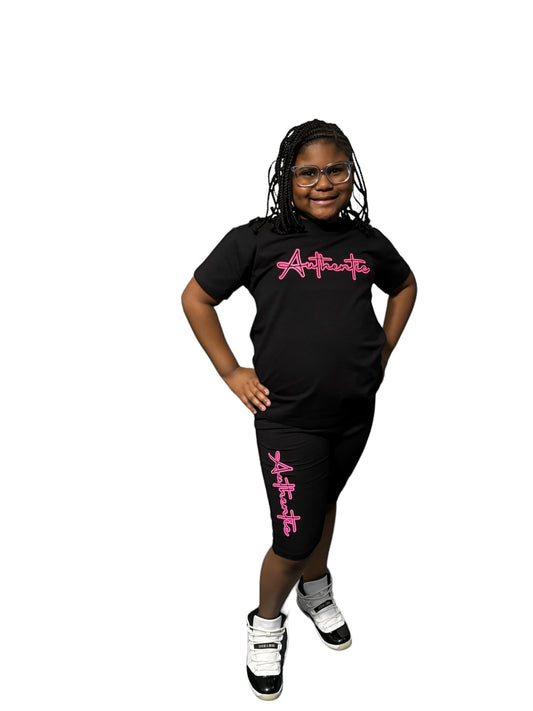 Women's Black Biking Short Set "Authentic" or "The Black Experience"