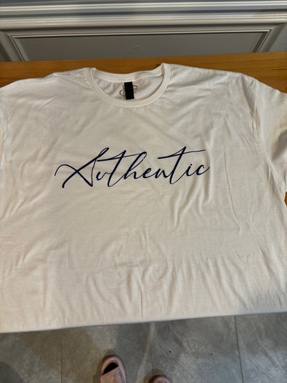 "Authentic" Unisex Script T-Shirt (Additional Colors Avail.)