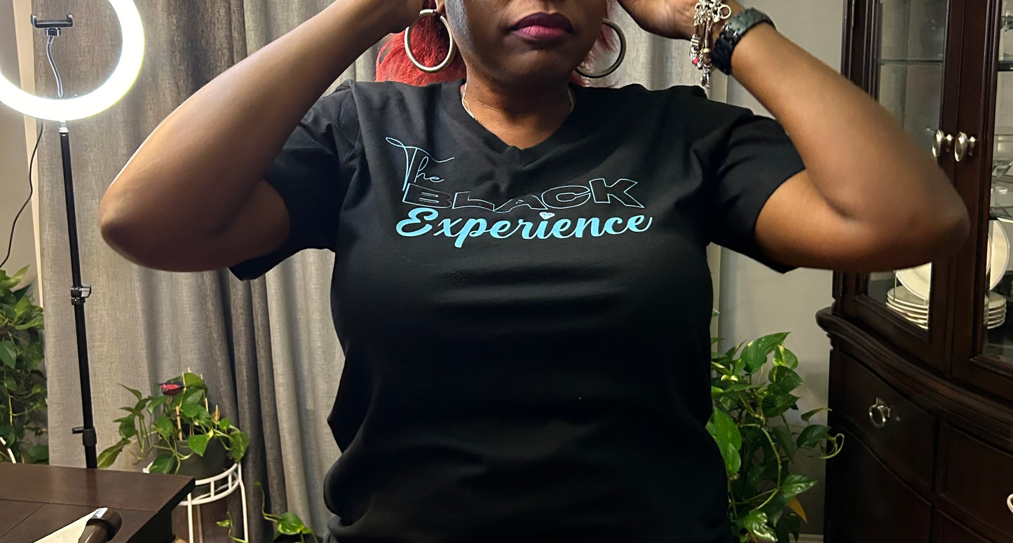 The Black Experience Flock Logo Unisex Apparel/Blue