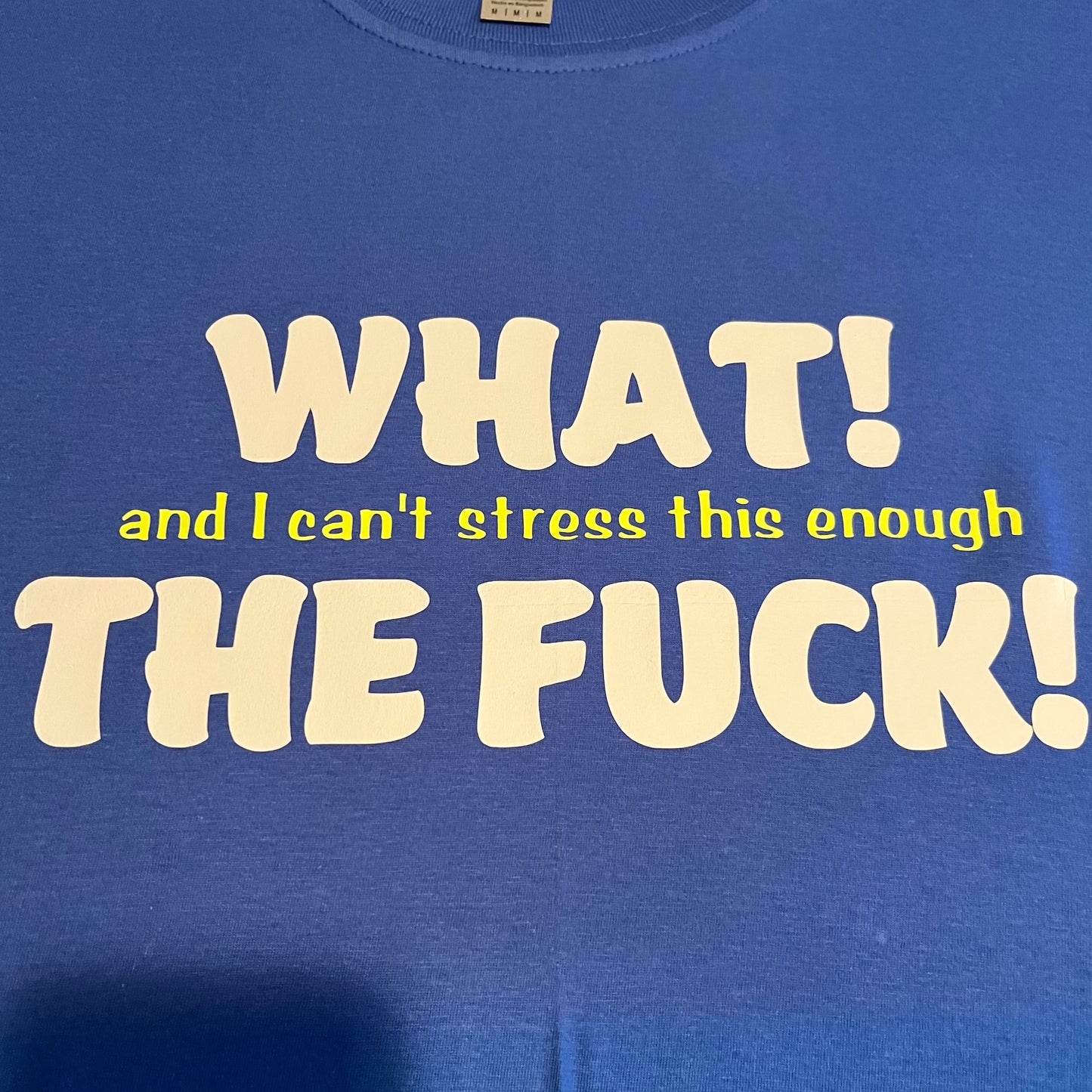 "What (And I can't stress this enough) The F" Unisex T-shirt/Hoodie (Additional Colors Avail.)