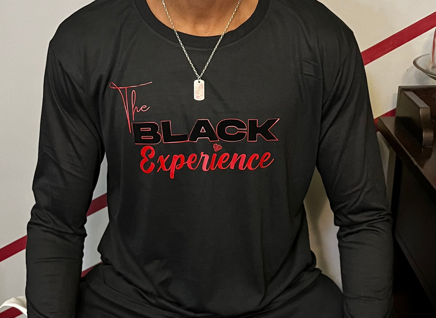 The Black Experience Flock Logo Unisex Apparel/Red