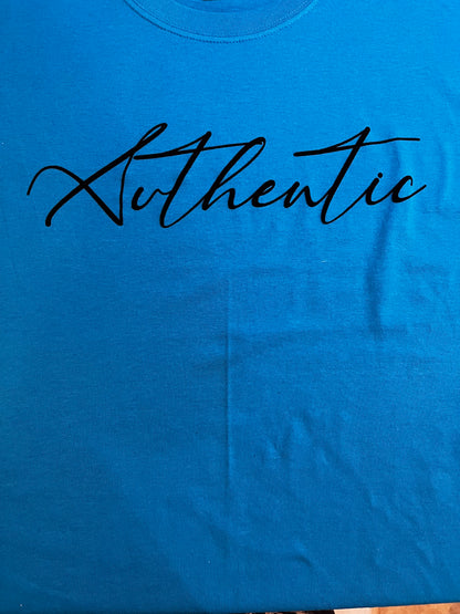 "Authentic" Unisex Script T-Shirt (Additional Colors Avail.)