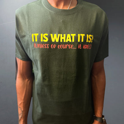 "It Is What It Is" Unisex T-Shirt/Hoodie (Additional Colors Avail.)