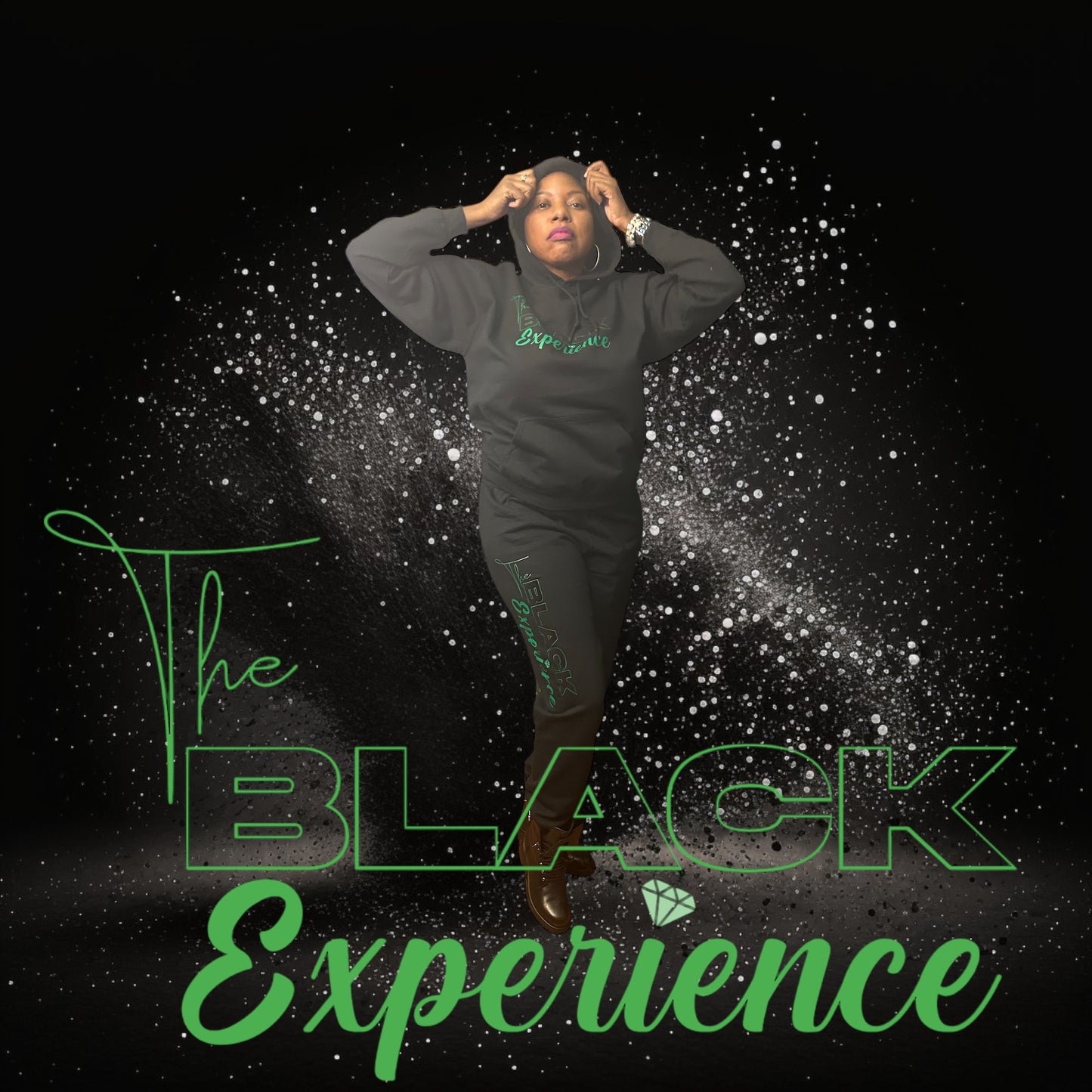 The Black Experience Flock Logo Unisex Apparel/Green