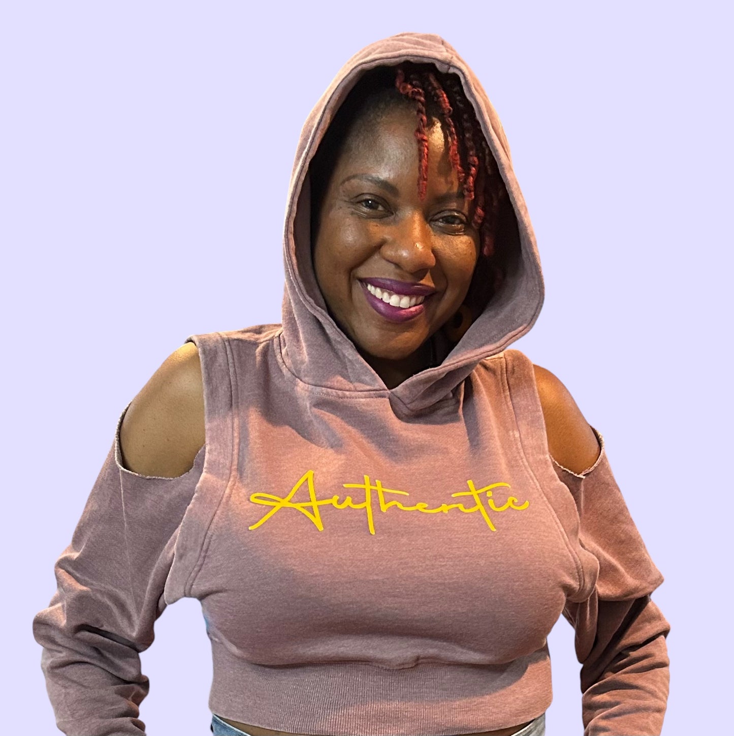 "Authentic" Women's Cold Shoulder Hoodie